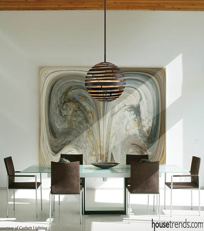 Pendant light is perfect addition to a dining room