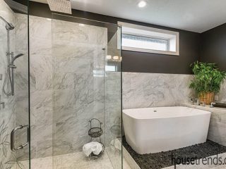 Contemporary influenced master bathroom design