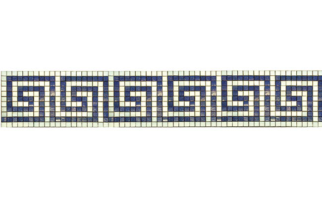 Decorative tile with a greek key pattern