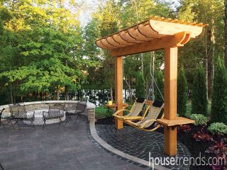 Pergola creates a private getaway