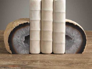 Agate stones double as bookends