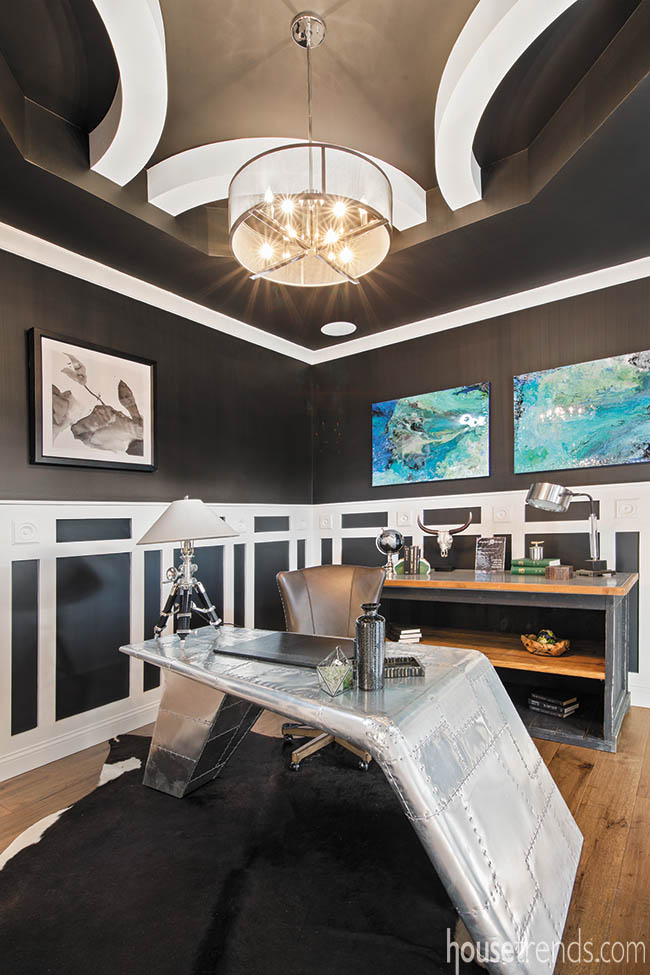 Study decorated with dark colors