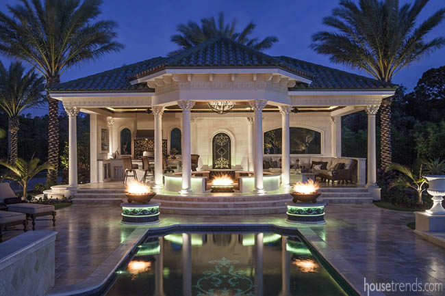 Sunken fire pit with room for a crowd