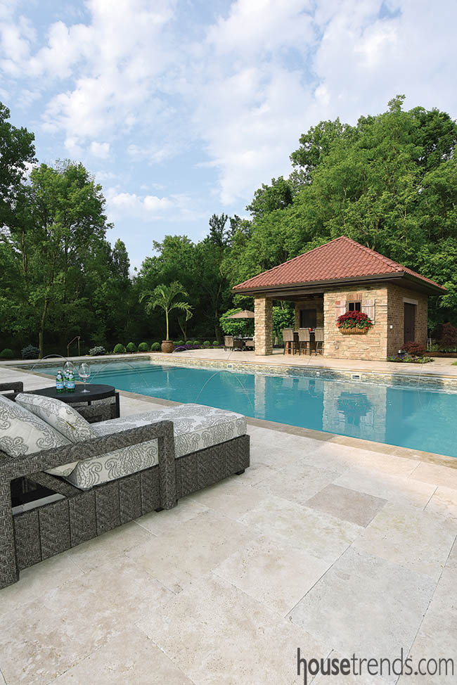 Back yard flaunts a saltwater pool