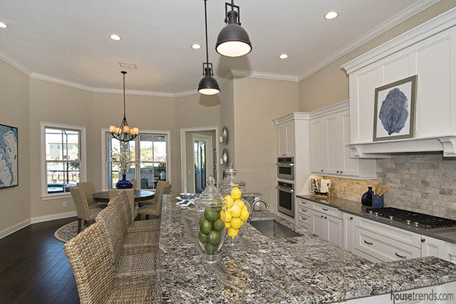 Kitchen island granite adds character