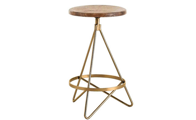 Counter stool made of reclaimed wood