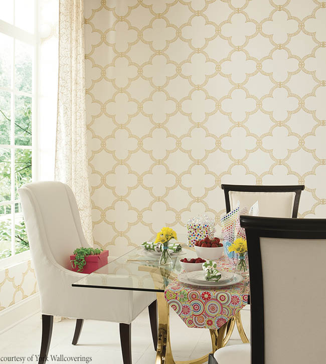 Dining room design gets a playful wallpaper