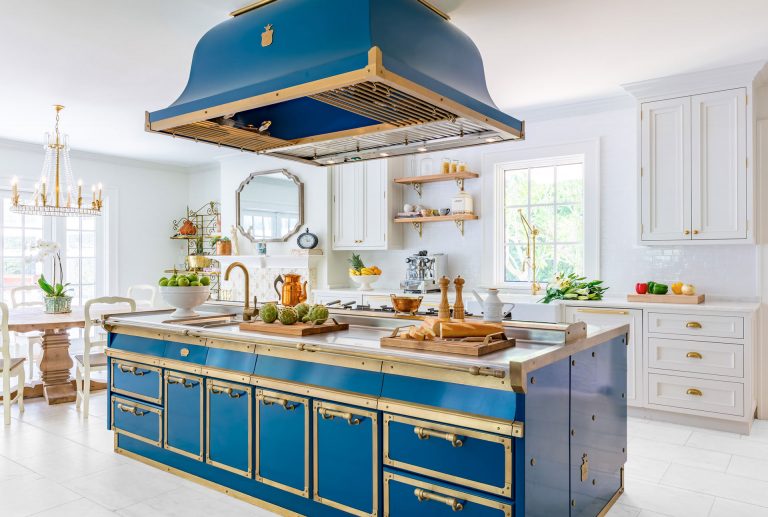 Blue and Gold Kitchen