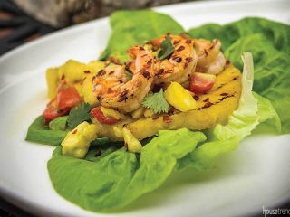 Grilled shrimp, pineapple and fresh fruit salsa