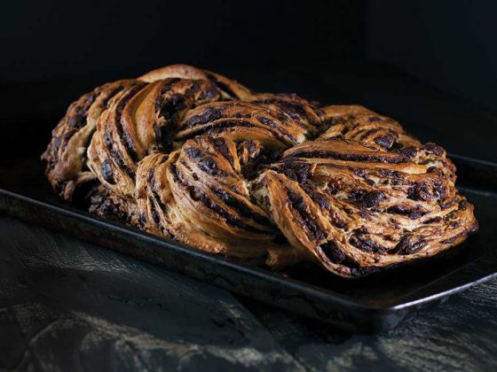 Woven chocolate cinnamon bread