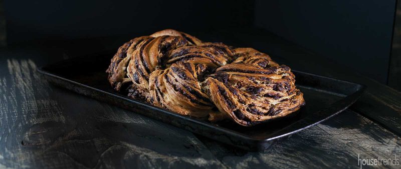 Woven chocolate cinnamon bread