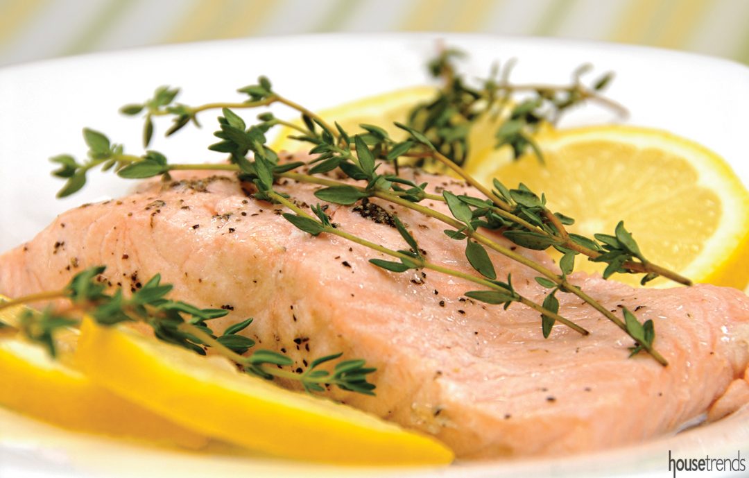 Thyme Salmon with lemon recipe featured on Housetrends