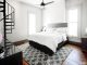 Bedroom features winding staircase