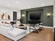 Lower level dark green wall