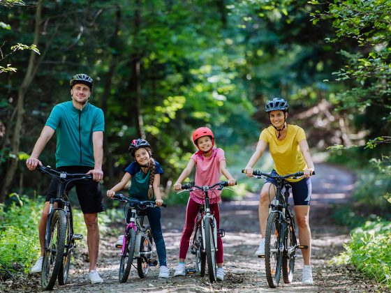 bikes, bike trail, family